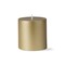 Gold Metallic Pillar Paraffin Wax Candle 3X3 Unscented Drip-Free Long Burning 30 Hours For Home Decor Wedding Parties